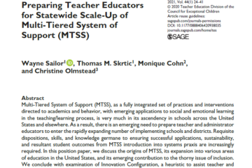 Preparing Teacher Educators for Statewide Scale-Up of Multi-Tiered System of Support (MTSS)