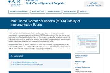 Centre on Multi-Tiered Systems of Supports